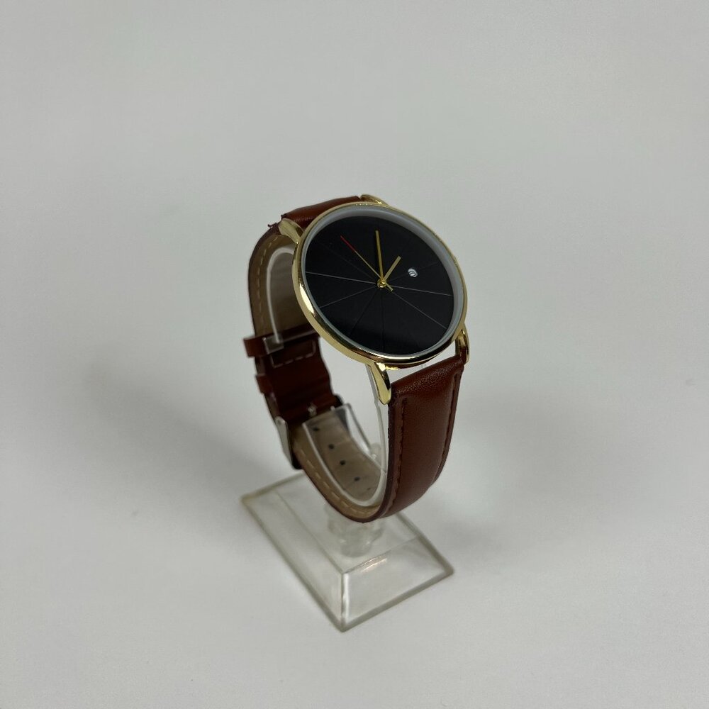 Gold Waterproof Stainless Steel Men's Trendy Quartz Watch Minimalist Simple